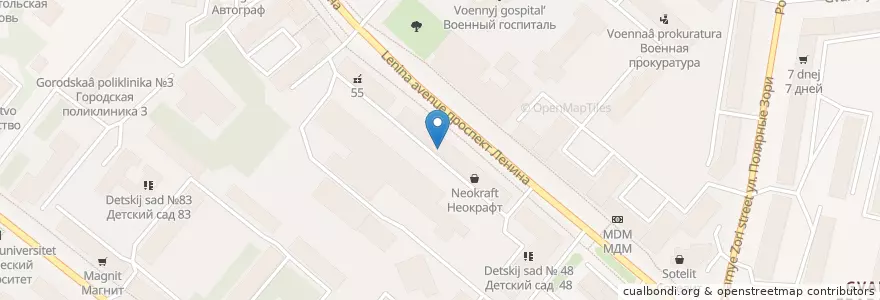 Mapa de ubicacion de Косметологический центр en Rusia, Северо-Западный Федеральный Округ, Óblast De Múrmansk, Городской Округ Мурманск.