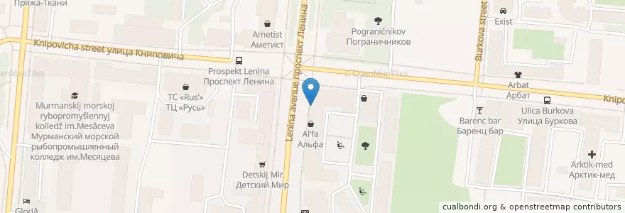 Mapa de ubicacion de Формула здоровья en Russie, District Fédéral Du Nord-Ouest, Oblast De Mourmansk, Городской Округ Мурманск.