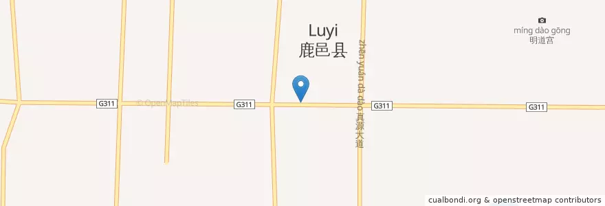 Mapa de ubicacion de 真源街道 en China, Henan, 周口市, 鹿邑县, 真源街道.