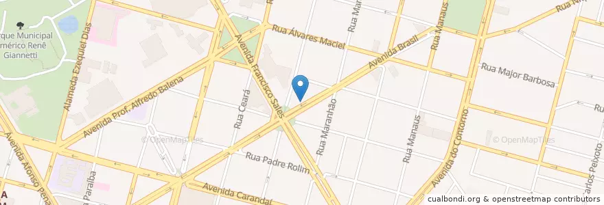 Mapa de ubicacion de Bradesco en 巴西, 东南部, 米纳斯吉拉斯, Região Geográfica Intermediária De Belo Horizonte, Região Metropolitana De Belo Horizonte, Microrregião Belo Horizonte, 贝洛奥里藏特.