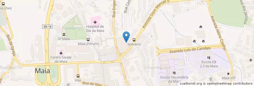 Mapa de ubicacion de Central Plaza en پرتغال, Norte, Porto, Área Metropolitana Do Porto, Maia, Cidade Da Maia.