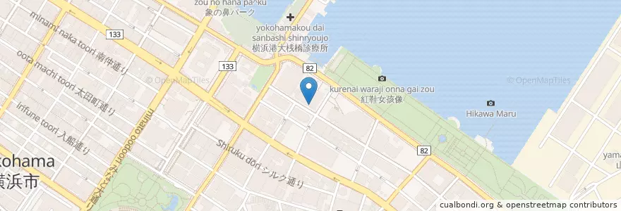 Mapa de ubicacion de 東天紅 en Japonya, 神奈川県, 横浜市, 中区.