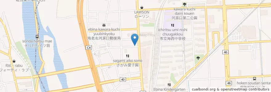 Mapa de ubicacion de しゃぶ葉　海老名店 en Jepun, 神奈川県, 海老名市.
