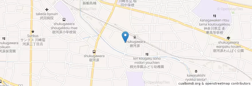 Mapa de ubicacion de 川崎宿河原郵便局 en ژاپن, 神奈川県, 川崎市, 多摩区.