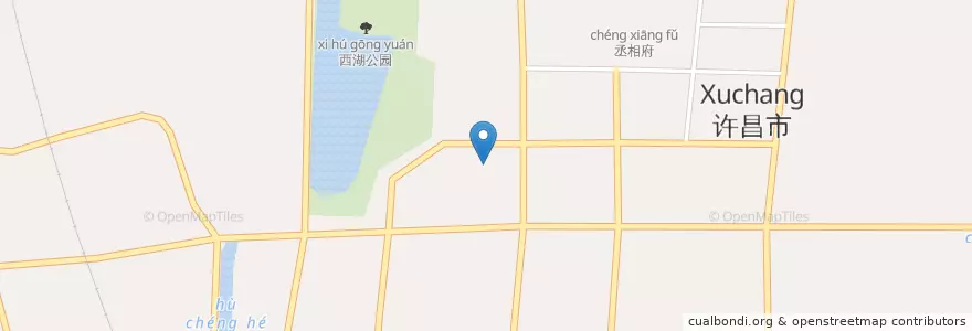 Mapa de ubicacion de 西大街道 en China, Henan, 许昌市, 魏都区, 建安区, 西大街道.