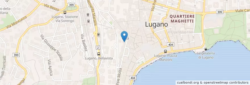 Mapa de ubicacion de Hotel Dante Lugano en Suisse, Tessin, District De Lugano, Lugano, Circolo Di Lugano Ovest.