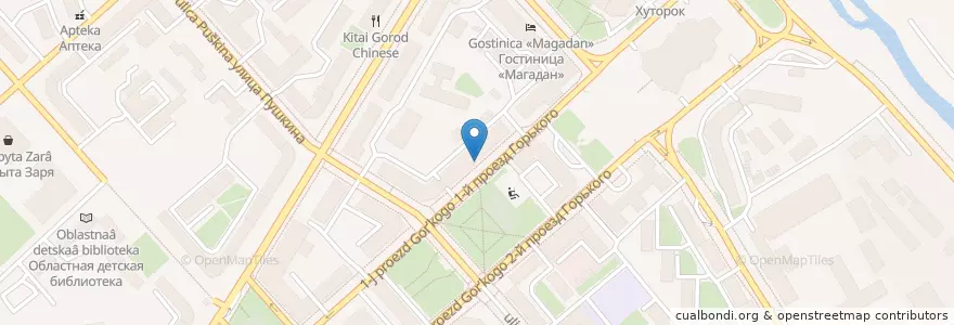 Mapa de ubicacion de Поликлинника №2 en 러시아, Дальневосточный Федеральный Округ, Магаданская Область, Городской Округ Магадан.