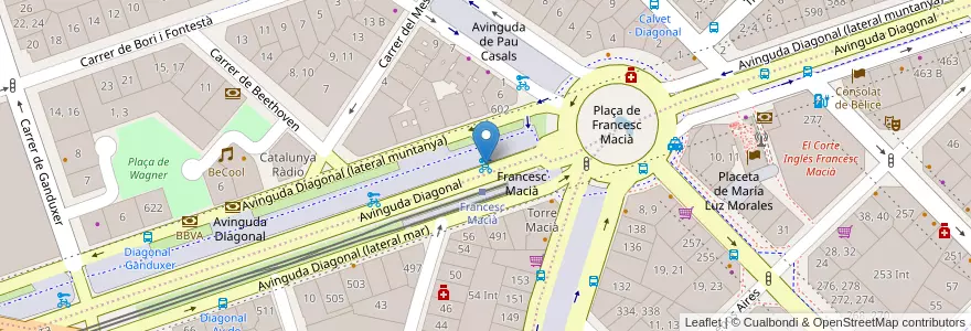 Mapa de ubicacion de 101 - Av. Diagonal 602 en Espanha, Catalunha, Barcelona, Barcelonès, Barcelona.