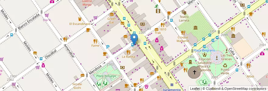 Mapa de ubicacion de 101, Belgrano en 아르헨티나, Ciudad Autónoma De Buenos Aires, 부에노스아이레스, Comuna 13.