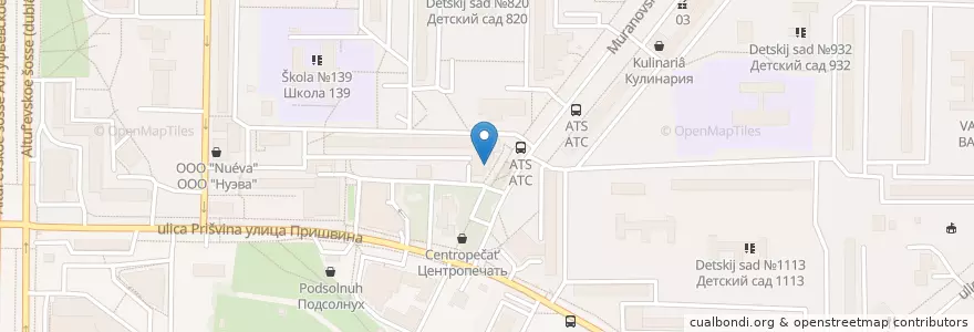 Mapa de ubicacion de Отделение связи №127549 en Rusland, Centraal Federaal District, Moskou, Северо-Восточный Административный Округ, Район Бибирево.