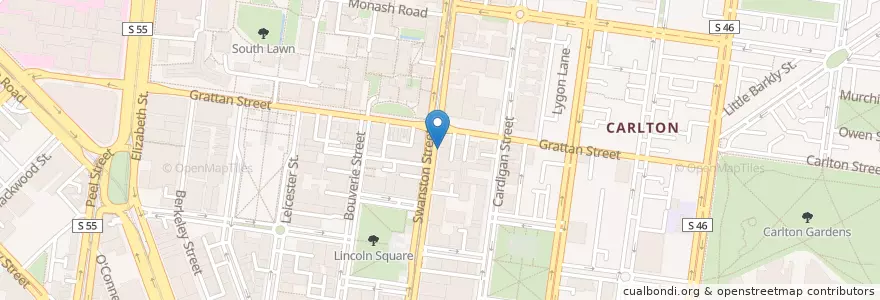 Mapa de ubicacion de Subway en Avustralya, Victoria, City Of Melbourne.