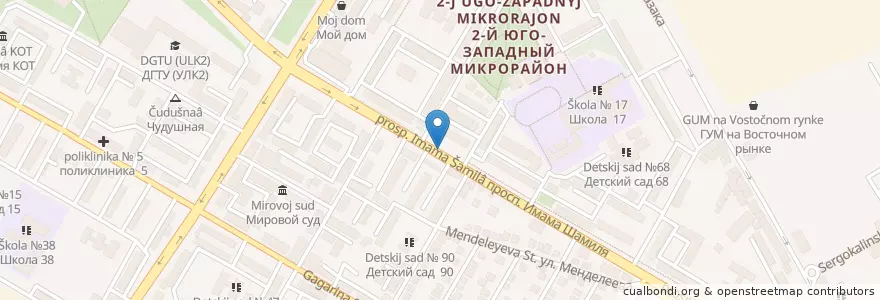 Mapa de ubicacion de 36,6 en روسیه, ناحیه فدرالی قفقاز شمالی, داغستان, Городской Округ Махачкала.