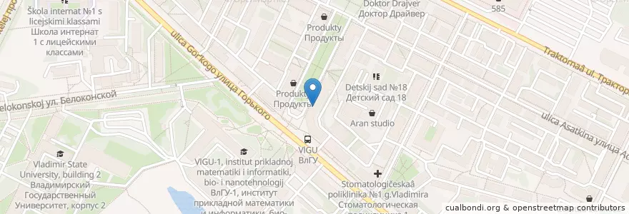 Mapa de ubicacion de Аптека №3 ООО "Вик" en Russland, Föderationskreis Zentralrussland, Oblast Wladimir, Городской Округ Владимир.