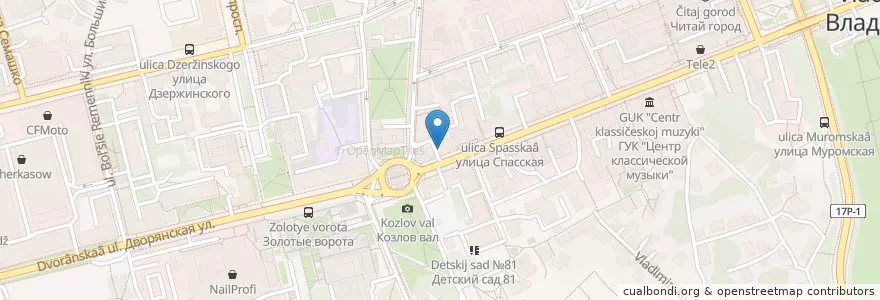 Mapa de ubicacion de Стоматологическая поликлиника en Rusia, Distrito Federal Central, Óblast De Vladímir, Городской Округ Владимир.