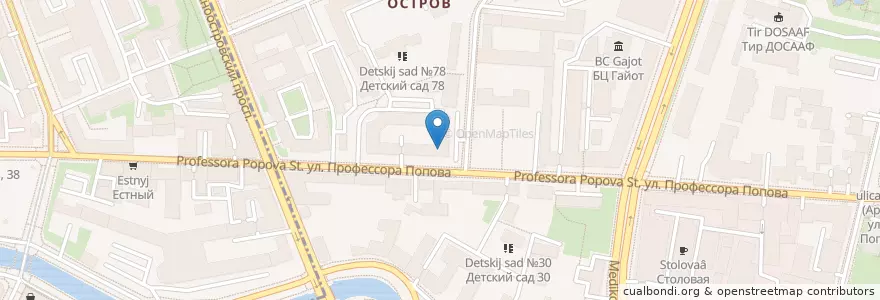 Mapa de ubicacion de ИнтрастБанк en Russia, Northwestern Federal District, Leningrad Oblast, Saint Petersburg, Petrogradsky District, Округ Аптекарский Остров.