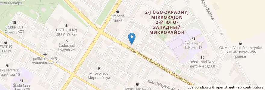 Mapa de ubicacion de МосМедснаб en روسیه, ناحیه فدرالی قفقاز شمالی, داغستان, Городской Округ Махачкала.