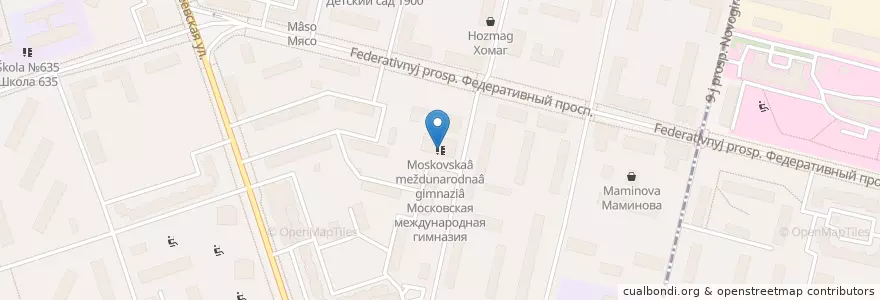 Mapa de ubicacion de Московская международная гимназия en Rusia, Distrito Federal Central, Москва, Восточный Административный Округ, Район Перово.