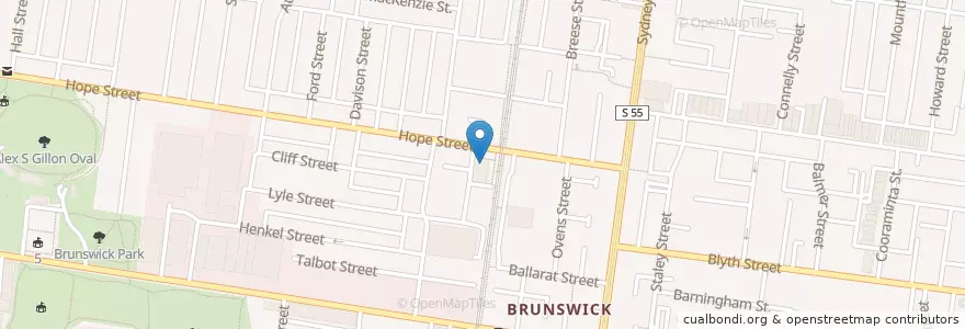 Mapa de ubicacion de Lux Foundry Cafe en Australië, Victoria, City Of Moreland.