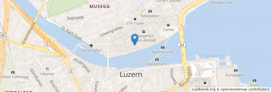 Mapa de ubicacion de Brasserie Bodu en Svizzera, Lucerna, Luzern.