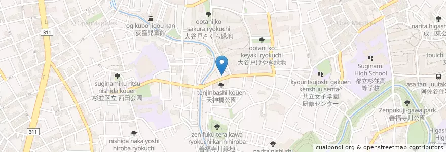 Mapa de ubicacion de 杉並警察署天神橋交番 en 日本, 東京都, 杉並区.