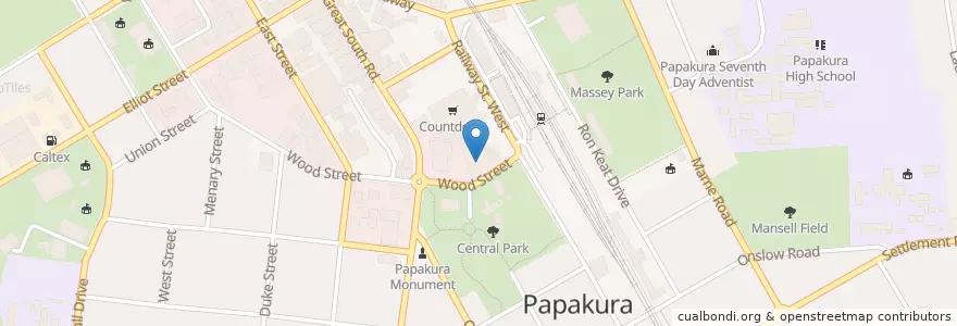 Mapa de ubicacion de Papakura Police Station en Nouvelle-Zélande, Auckland, Papakura.
