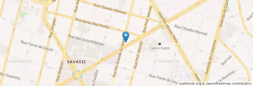 Mapa de ubicacion de Storica Grill en ブラジル, 南東部地域, ミナス ジェライス, Região Geográfica Intermediária De Belo Horizonte, Região Metropolitana De Belo Horizonte, Microrregião Belo Horizonte, ベロオリゾンテ.
