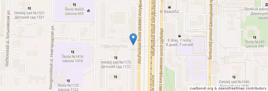 Mapa de ubicacion de Городская Аптека 24 en 러시아, Центральный Федеральный Округ, Москва, Северо-Восточный Административный Округ, Район Лианозово.