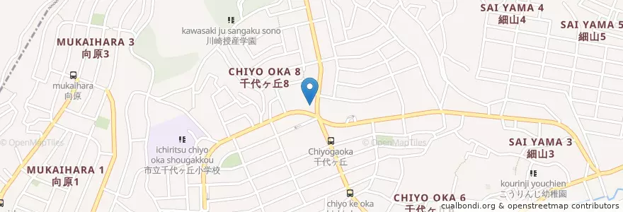 Mapa de ubicacion de 津田眼科 (Tsuda Eye Clinic) en Japão, 神奈川県, 川崎市, 麻生区.