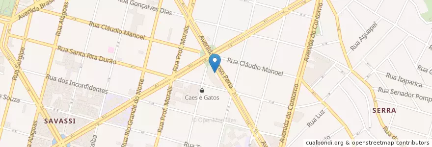 Mapa de ubicacion de Fatia da Pizza en ブラジル, 南東部地域, ミナス ジェライス, Região Geográfica Intermediária De Belo Horizonte, Região Metropolitana De Belo Horizonte, Microrregião Belo Horizonte, ベロオリゾンテ.