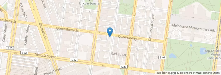 Mapa de ubicacion de Woodside Green en オーストラリア, ビクトリア, City Of Melbourne.