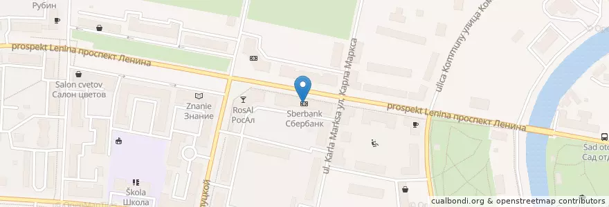 Mapa de ubicacion de Сбербанк en ロシア, 北西連邦管区, レニングラード州, サンクト ペテルブルク, Колпинский Район, Колпино.