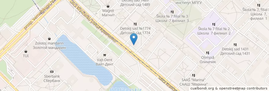 Mapa de ubicacion de Чайхона Аль Халяль en ロシア, 中央連邦管区, モスクワ, Ломоносовский Район.