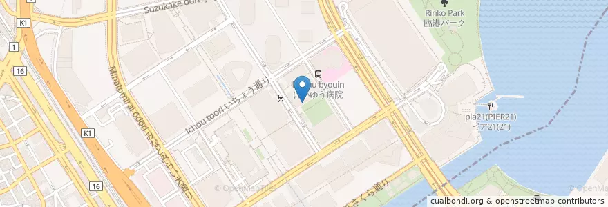Mapa de ubicacion de 阿里城 en Japonya, 神奈川県, 横浜市, 西区.
