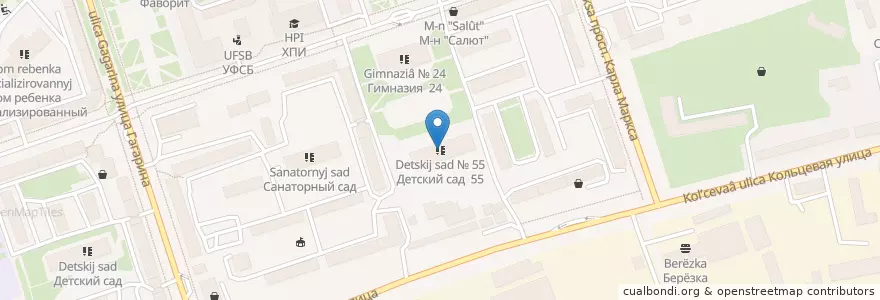Mapa de ubicacion de Детский сад № 55 en ロシア, 極東連邦管区, マガダン州, マガダン管区.