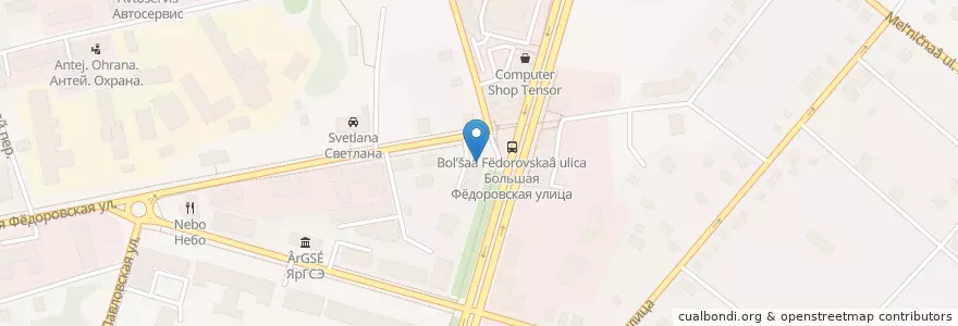 Mapa de ubicacion de Столовая №7 en Rusia, Distrito Federal Central, Óblast De Yaroslavl, Ярославский Район, Городской Округ Ярославль.