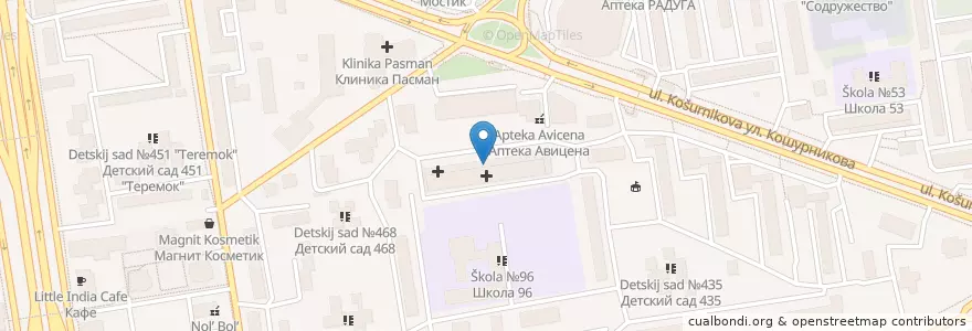 Mapa de ubicacion de Стоматологическая поликлиника №9 en Rusia, Сибирский Федеральный Округ, Wilayah Novosibirsk, Городской Округ Новосибирск.