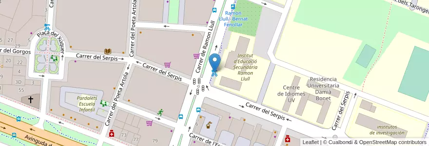 Mapa de ubicacion de 102 Ramon Llull en Spanien, Valencianische Gemeinschaft, Valencia, Comarca De València, Valencia.