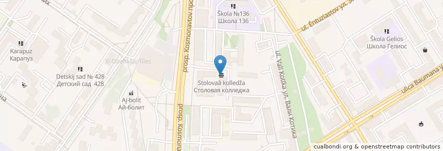 Mapa de ubicacion de Столовая колледжа en روسيا, منطقة فيدرالية أورالية, أوبلاست سفردلوفسك, بلدية يكاترينبورغ.