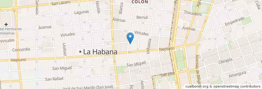 Mapa de ubicacion de El Mundo en Cuba, La Habana, Centro Habana.
