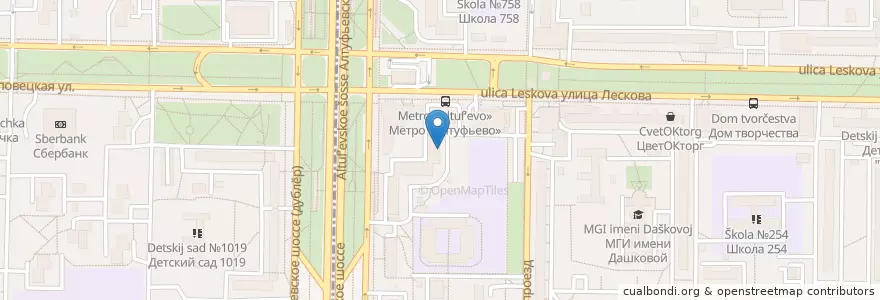 Mapa de ubicacion de Вита-Стом en روسيا, Центральный Федеральный Округ, Москва, Северо-Восточный Административный Округ, Район Бибирево.
