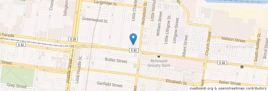 Mapa de ubicacion de Westpac ATM en オーストラリア, ビクトリア, City Of Yarra.