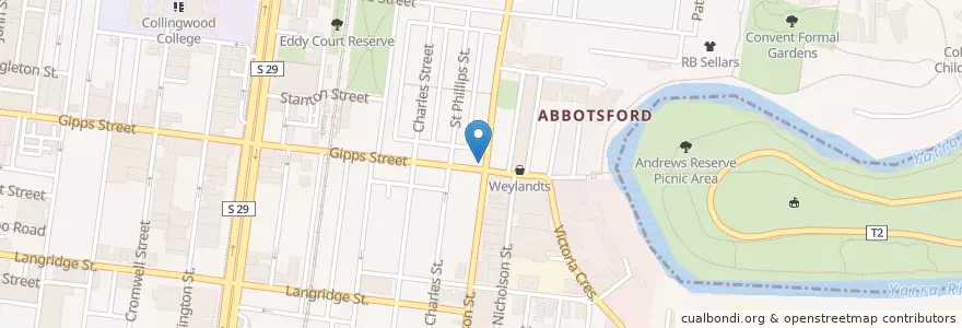 Mapa de ubicacion de Loosie Grind en Avustralya, Victoria, City Of Yarra.
