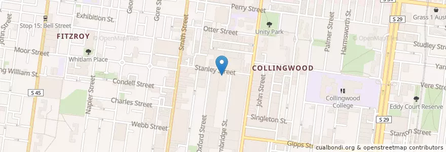Mapa de ubicacion de Collingwood Alternative School en Australië, Victoria, City Of Yarra.