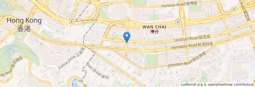 Mapa de ubicacion de Outback en 중국, 광둥성, 홍콩, 홍콩섬, 신제, 灣仔區 Wan Chai District.