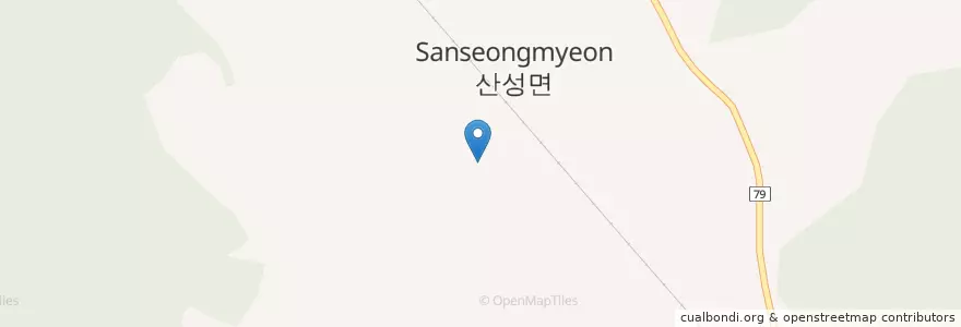 Mapa de ubicacion de 산성면 en Zuid-Korea, Gyeongsangbuk-Do, 군위군, 산성면.