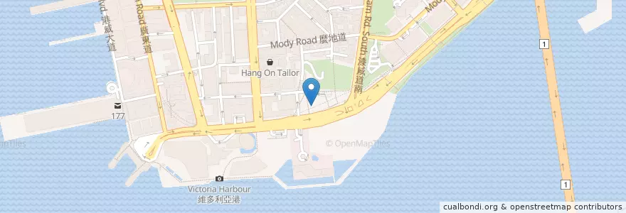 Mapa de ubicacion de King Ludwig en China, Cantão, Hong Kong, Novos Territórios, 油尖旺區 Yau Tsim Mong District.