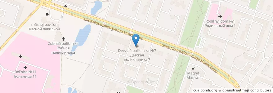 Mapa de ubicacion de Детская поликлиника №7 en Russie, District Fédéral Central, Oblast De Riazan, Городской Округ Рязань.
