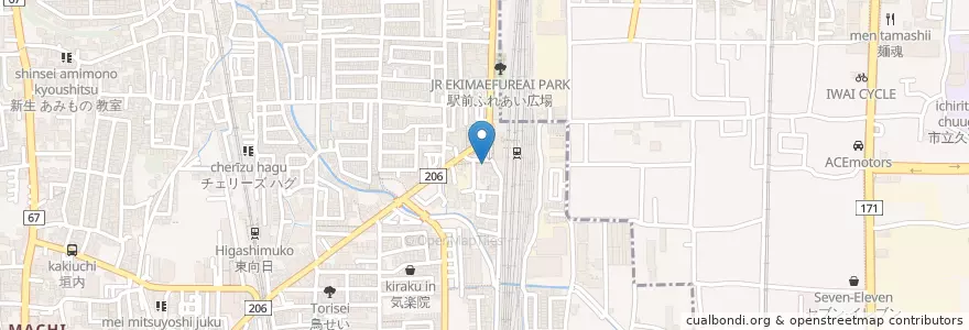 Mapa de ubicacion de マツノ薬局 en ژاپن, 京都府, 向日市.