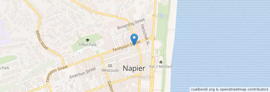 Mapa de ubicacion de Zambrero en Yeni Zelanda, Hawke's Bay, Napier City.