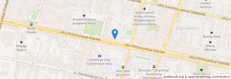 Mapa de ubicacion de Yes pizza en 러시아, Центральный Федеральный Округ, Калужская Область, Городской Округ Калуга.